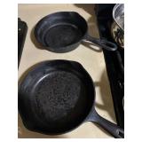 Misc cast iron skillets