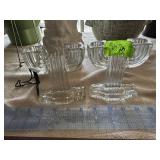 Crystal glass candleholders set