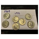 1969 and 1971 US Kennedy half dollars