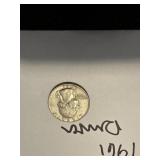 1961 Silver US quarter