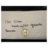1961D Silver Washington quarter