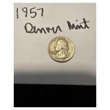 1957 Silver quarter