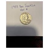 1959 Ben Franklin half dollar