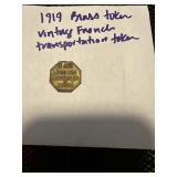 1919 Brass French Transportation token