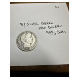 1913 90% Silver Barber Half dollar