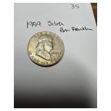 1959 90% Silver Ben Franklin