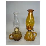 Amber Glass Finger Lamps