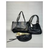 Three Black Leather Bags