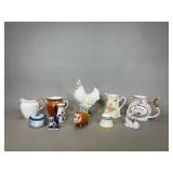 Creamers, Delft Ware, and Piggy Bank