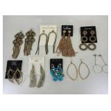 9 Pairs of Costume Jewelry Earrings