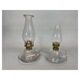 Two Colorless Glass Finger Lamps