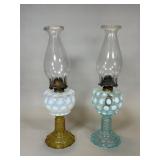Opalescent Coin Spot Oil Lamps