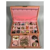 Jewelry Box with Costume Jewelry Contents