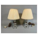 Glass Table Lamps with Pleated Shades