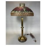Table Lamp with Glass Shade, 24 Inches Tall