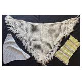 Crocheted Shawl, Scarf, and Crib Blanket