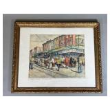 Italian Market Watercolor by E. Derbyshire
