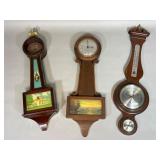 Two Banjo Clocks and Weather Station