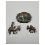 Three Taxco Mexico Sterling Pins