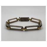 Sterling Silver and Brass Link Bracelet