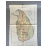 1930s P&O Motor Map of British Ceylon
