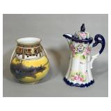 Hand Painted Nippon Vase and Chocolate Pot