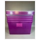 Five Serilite Plastic Storage Bins