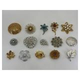 15 Costume Jewelry Brooches