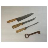Old Homestead Kitchen Knives and Rustic Key