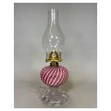 Sheldon Swirl Cranberry Opalescent Finger Lamp