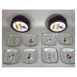Ursula Dodge Wine and Cheese Glass Plate Sets