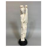 Qing Dynasty Carved Bone Figure of Woman