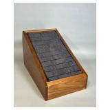Oak Ring Holder Display With Cushioned Top