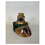 Cow Hoof Inkwell Stand with Velvet Cover