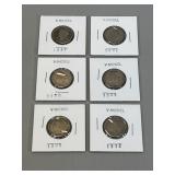 Six Liberty Head V Nickels