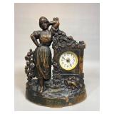 Cast Iron Figural Clock, Niagara Thread Co.