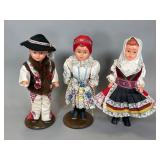 3 Czechoslovakia Dolls in Traditional Clothing