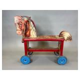 Vintage 1930s Gong Bell Horse Ride-On Toy