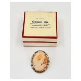 Giovanni Apa .800 Silver Shell Cameo Brooch