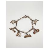 Sterling Charm Bracelet with 6 Sterling Charms