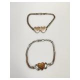 2 Sterling Silver Heart Bracelets, Forstner