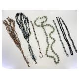 7 Mixed Cloth, Beaded & Magnetic Necklaces