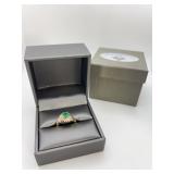 10k Gold Emerald & Diamond Ring, Size 7
