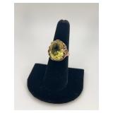 10k Gold Lemon Quartz Ring, Size 6.75