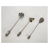 3 Sterling Silver Stick Pins: Anson, VA, Bow