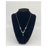 Sterling Necklace with Filigree and Hematite