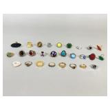 27 Costume Jewelry Rings, Assorted Styles & Sizes