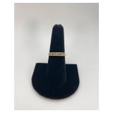 10k Gold Ring With Champagne Diamonds Sz 6.75