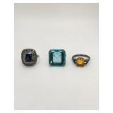 Three Sterling Silver Rings