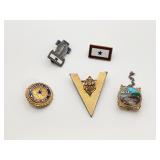 WWII Sterling Military Pins Lot, 5 Pieces